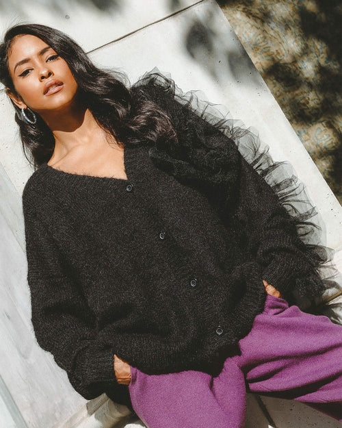 Collette Wool Blend Cardigan - Bagzio