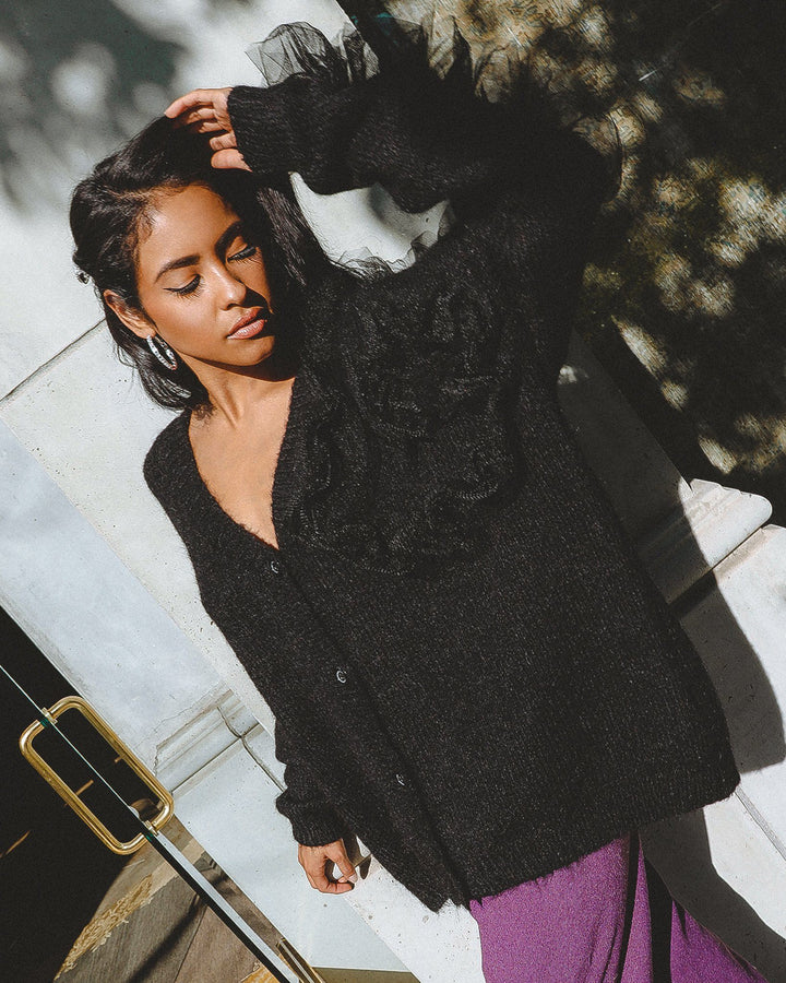 Collette Wool Blend Cardigan - Bagzio