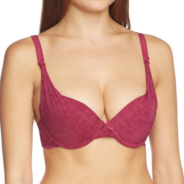 Sassa Fuchsia Deep Plunge Push-Up Bra - Bagzio