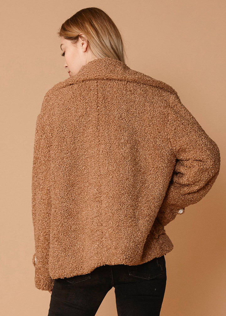 Women's Shearling Coat in Brown - Bagzio