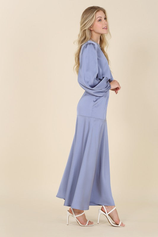 Dressed up satin two-piece mermaid dress set - Bagzio