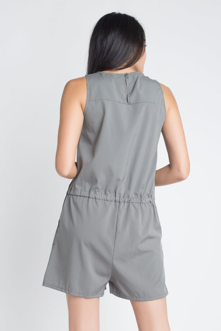 Women's Zip Front Sleeveless Romper - Bagzio
