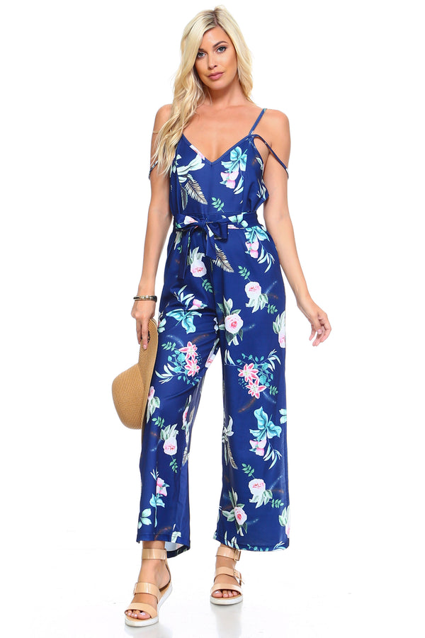 Women's Floral Tie Tank Jumpsuit - Bagzio