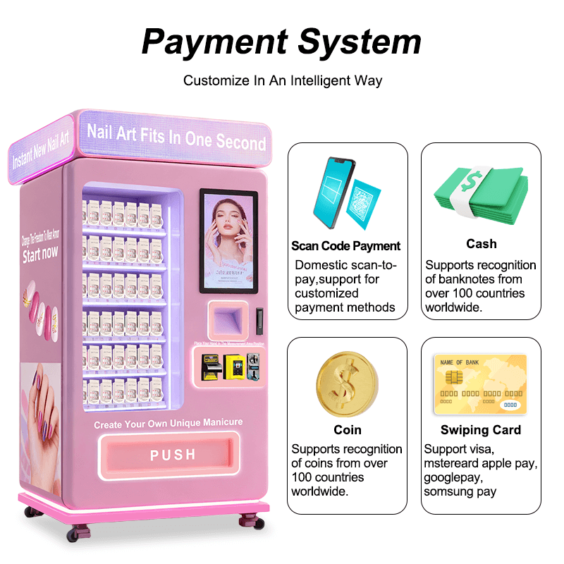 XYZ Nail Art Ai Vending Machine Press on Nail Vending Machine Touch Screen Nail Making Machine for Women Vending