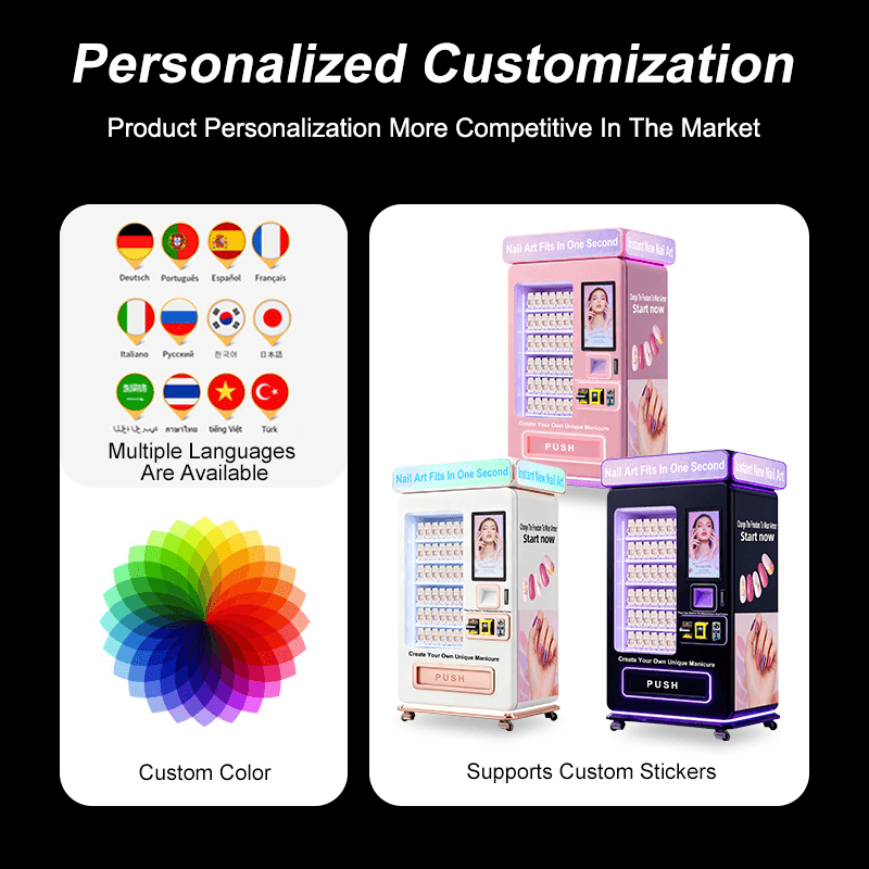 XYZ Nail Art Ai Vending Machine Press on Nail Vending Machine Touch Screen Nail Making Machine for Women Vending