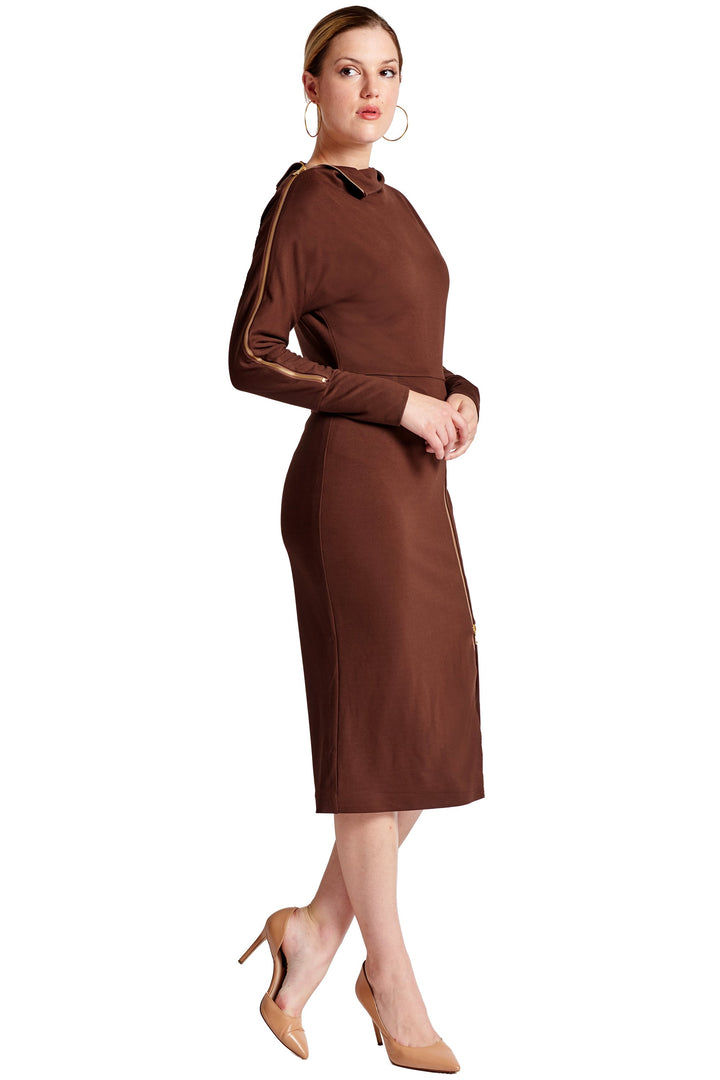 Josefa Asymmetric Dress - Long sleeve convertible midi dress with - Bagzio