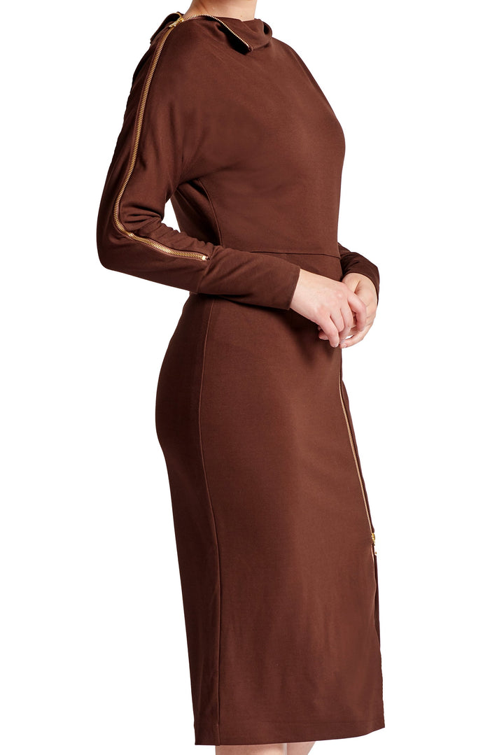 Josefa Asymmetric Dress - Long sleeve convertible midi dress with - Bagzio