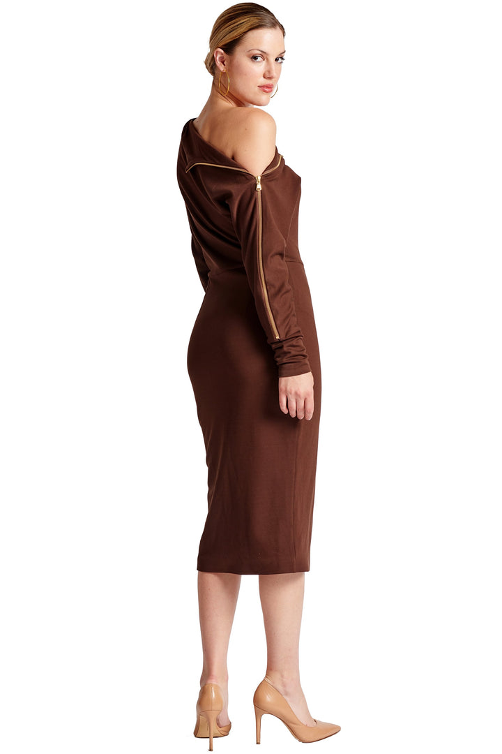 Josefa Asymmetric Dress - Long sleeve convertible midi dress with - Bagzio