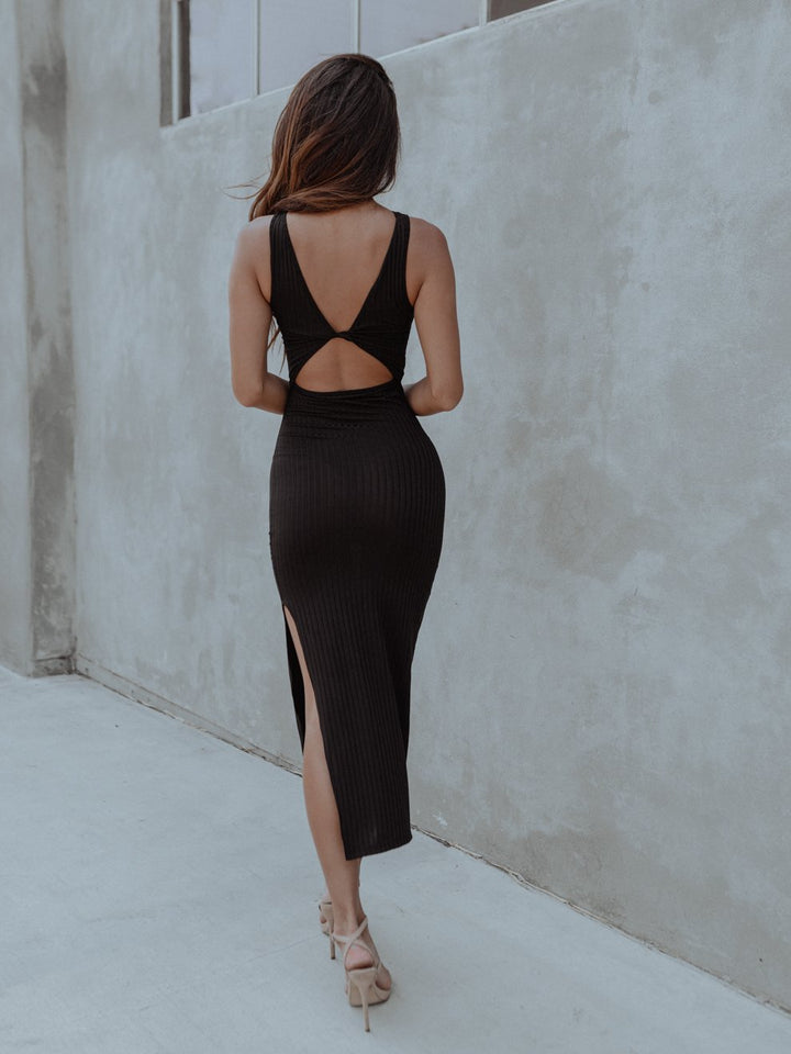 Milan Cut-out Black Dress - Bagzio