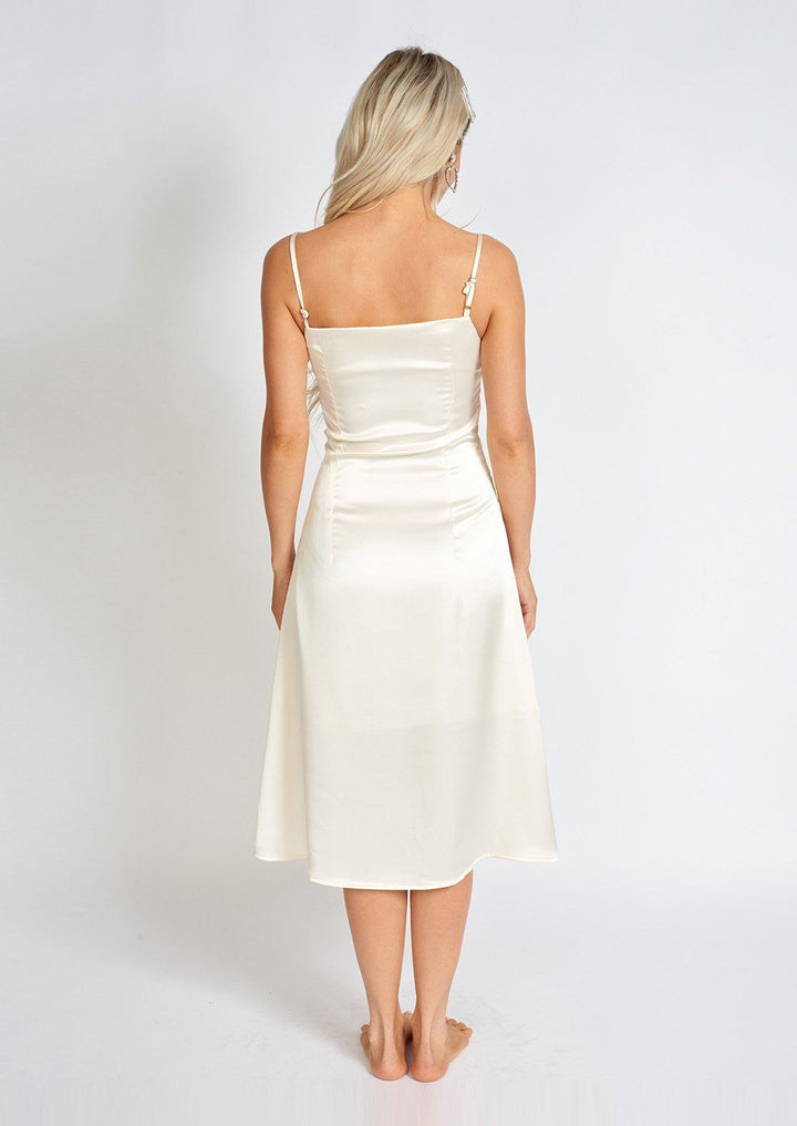 Léonie One Pearl Satin Slip Dress - Bagzio