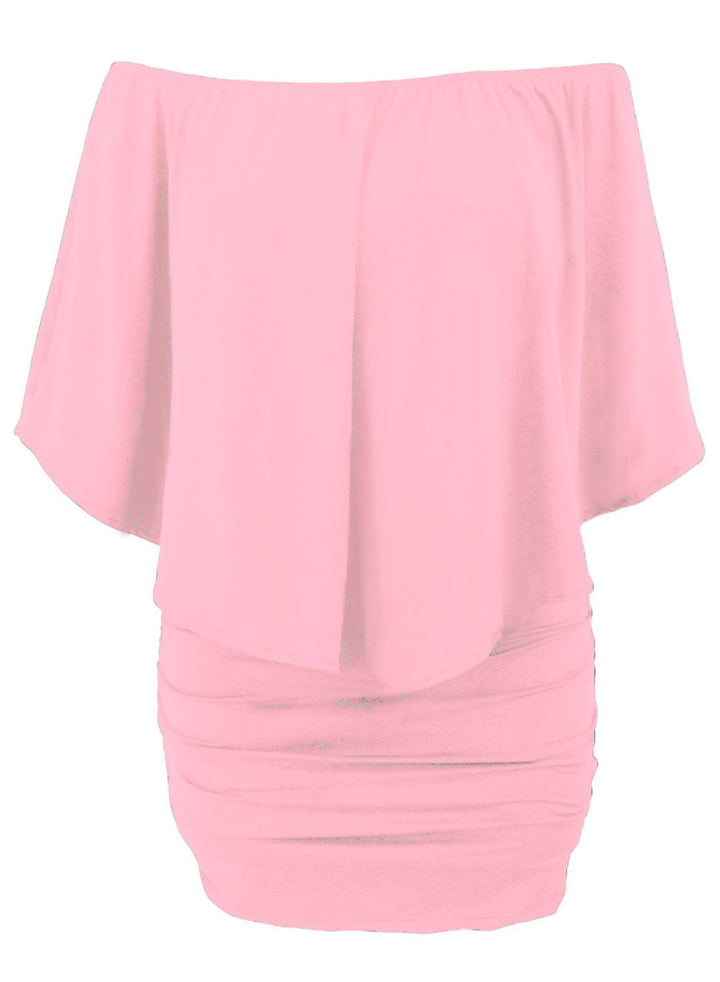 Multiple Dressing Flounced Pink Mini Dress - Bagzio