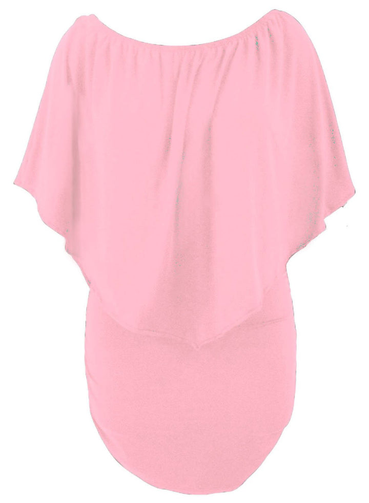 Multiple Dressing Flounced Pink Mini Dress - Bagzio
