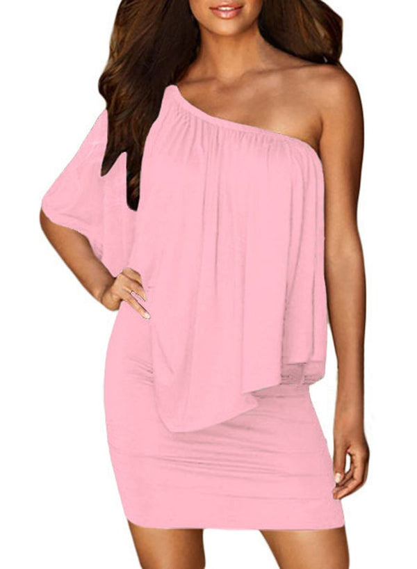 Multiple Dressing Flounced Pink Mini Dress - Bagzio