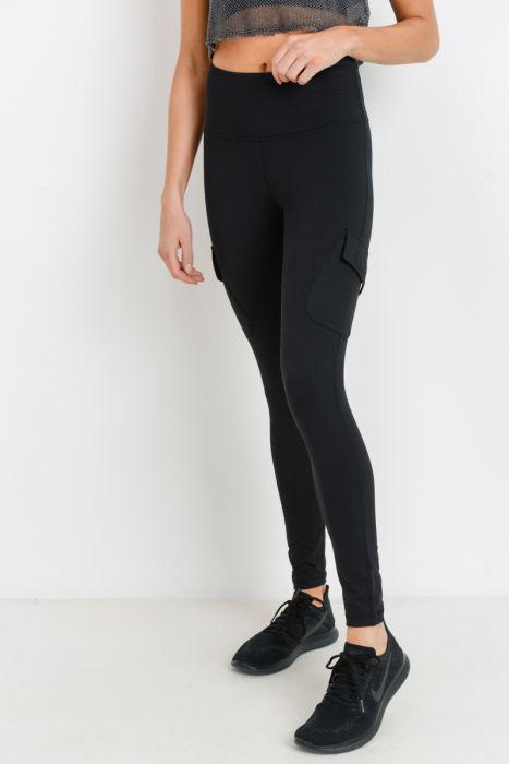 Highwaist Cargo Leggings with Velcro Pockets - Bagzio
