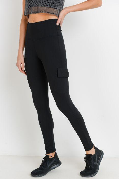 Highwaist Cargo Leggings with Velcro Pockets - Bagzio