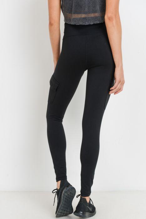 Highwaist Cargo Leggings with Velcro Pockets - Bagzio