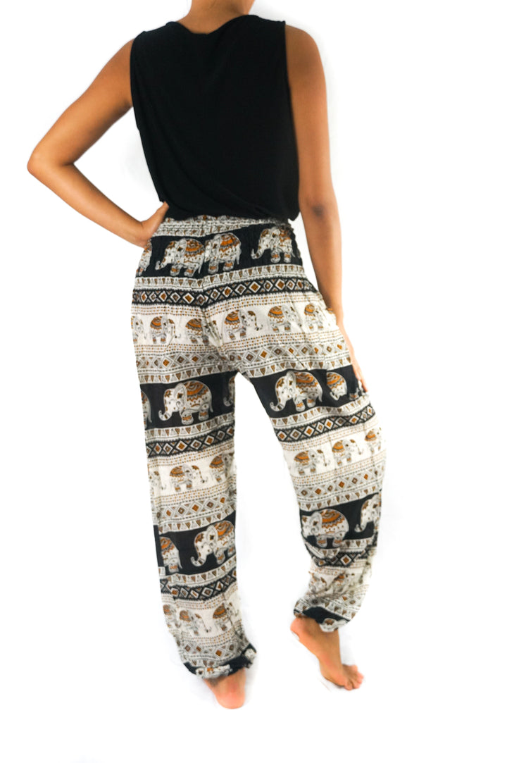 Black ELEPHANT Pants Women Boho Pants Hippie Pants Yoga - Bagzio
