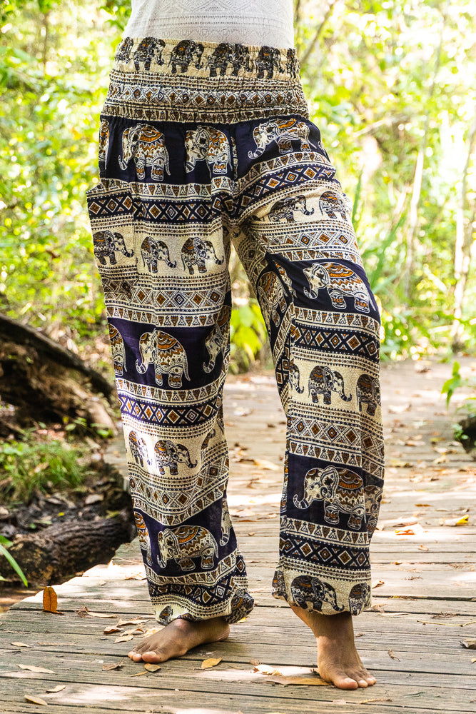 Black ELEPHANT Pants Women Boho Pants Hippie Pants Yoga - Bagzio