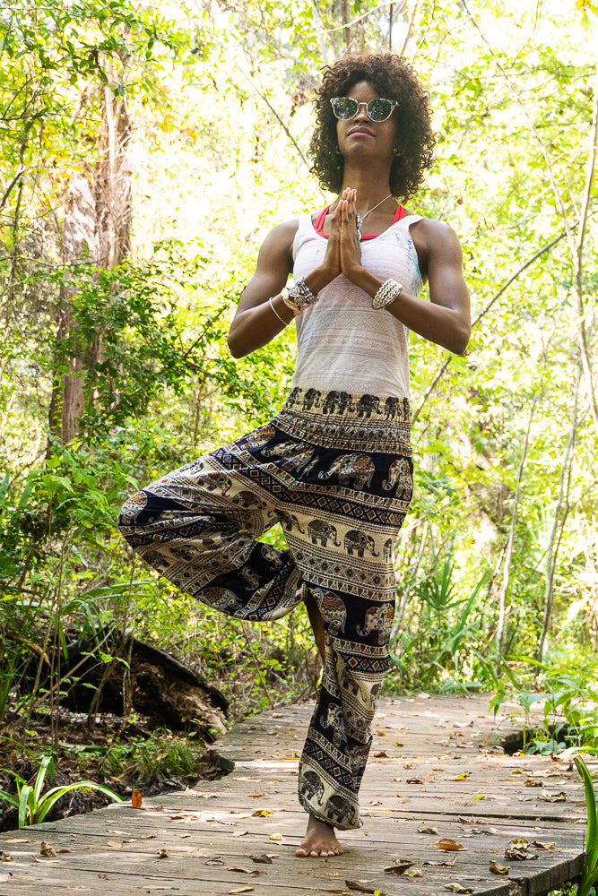 Black ELEPHANT Pants Women Boho Pants Hippie Pants Yoga - Bagzio