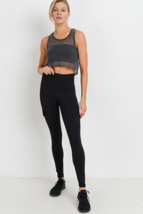 Highwaist Cargo Leggings with Velcro Pockets - Bagzio