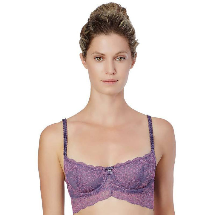 Longline Lace Demi Cup Bra Montelle Boudoir Glamour - Bagzio