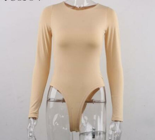 O Neck Long Sleeve Bodysuit - Bagzio