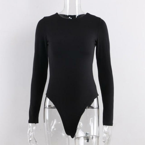 O Neck Long Sleeve Bodysuit - Bagzio