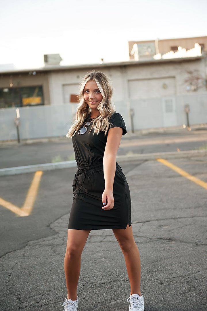 DT Women's DOWNTOWN Lightweight Dress in Black - Bagzio