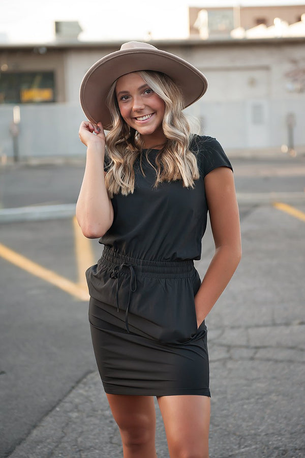 DT Women's DOWNTOWN Lightweight Dress in Black - Bagzio