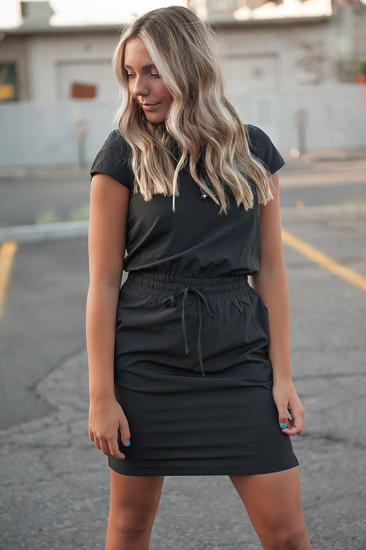 DT Women's DOWNTOWN Lightweight Dress in Black - Bagzio